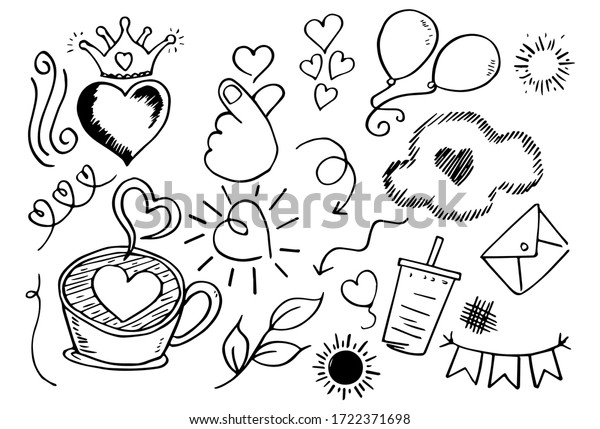 Weather Doodle Vector Set Illustration Hand Stock Vector (Royalty Free ...
