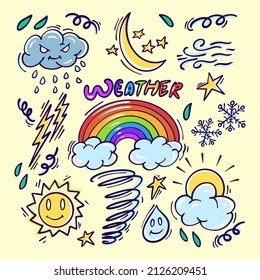 Weather Doodles Illustration Set for your business or merchandise
