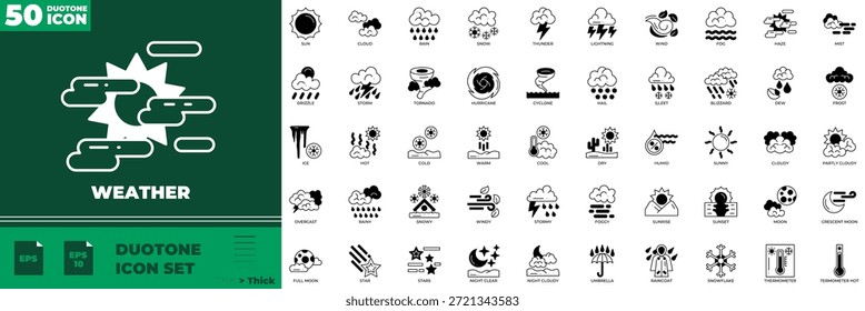 Conjunto de iconos editables Duotone de Clima