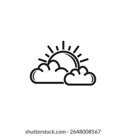 Weather editable stroke outline icons set isolated on white background flat vector illustration.