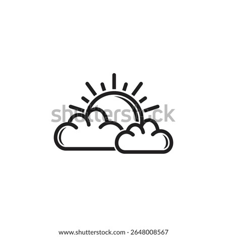 Weather editable stroke outline icons set isolated on white background flat vector illustration.