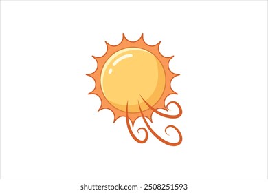 Weather Element Flat Sticker Design