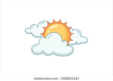 Weather Element Flat Sticker Design