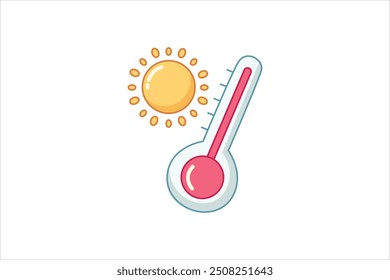 Weather Element Flat Sticker Design