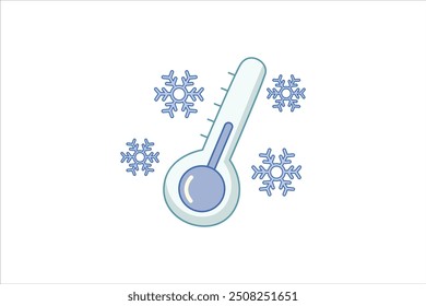 Weather Element Flat Sticker Design