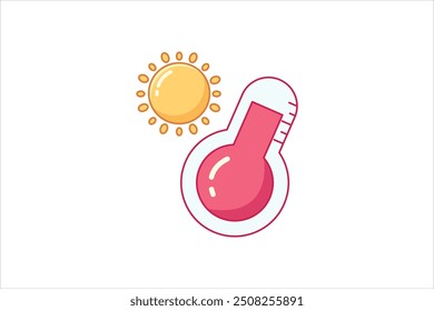 Weather Element Flat Sticker Design