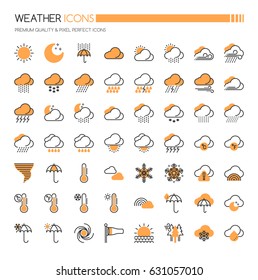 Weather Element Icons , Thin Line and Pixel Perfect Icons