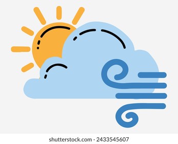 weather element season design with modern illustration climate concept style for atmospheric condition