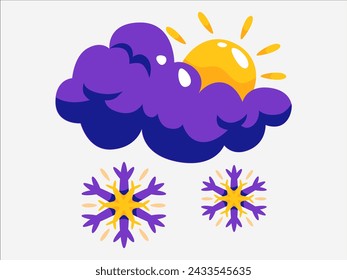 weather element season design with modern illustration climate concept style for atmospheric condition