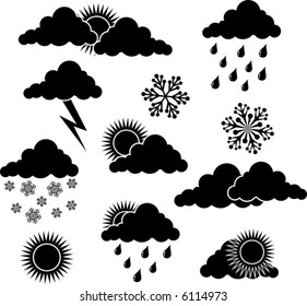 Weather elements for design, vector illustration