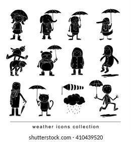 weather elements, vector illustration.