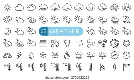 Estilo de Estrutura de Tópicos de Conjunto de Ícones do Weather Essentials