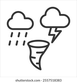 Weather Extremes Outline Icon Vector Illustration