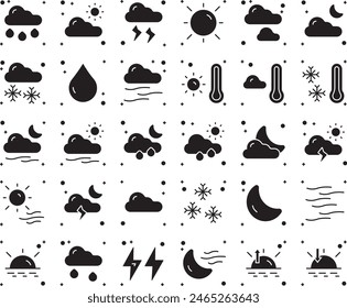 Wetter Füllen Symbol Set Vektorgrafik Design Illustration Stock