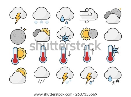 Weather Filled Line Icon Element