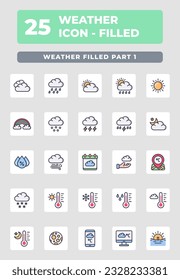 weather filled style icon design