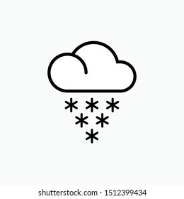 Weather Flat Icon : Cloud & Snow - Vector, Sign and Symbol for Design, Presentation, Website or Apps Elements.