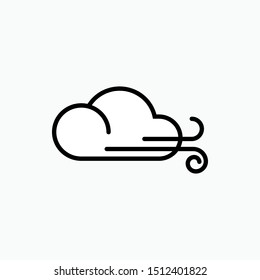 Weather Flat Icon : Cloud and Windy - Vector, Sign and Symbol for Design, Presentation, Website or Apps Elements.