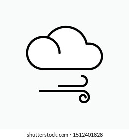 Weather Flat Icon : Cloud and Windy - Vector, Sign and Symbol for Design, Presentation, Website or Apps Elements.