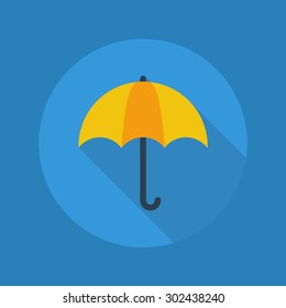 Weather Flat Icon With Long Shadow. Umbrella