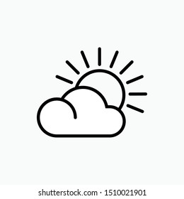 Weather Flat Icon : Partly Cloudy - Vector, Sign and Symbol for Design, Presentation, Website or Apps Elements.