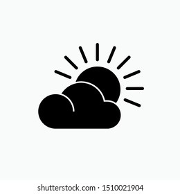 Weather Flat Icon : Partly Cloudy - Vector, Sign and Symbol for Design, Presentation, Website or Apps Elements.