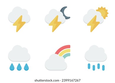 weather flat icon set bundle 02