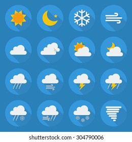 Weather Flat Icon Set Collection