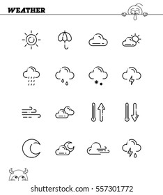 Weather flat icon set. Collection of high quality outline symbols for web design, mobile app. Vector thin line icons or logo of weather