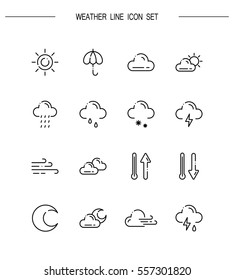 Weather flat icon set. Collection of high quality outline symbols for web design, mobile app. Vector thin line icons or logo of weather