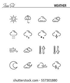 Weather flat icon set. Collection of high quality outline symbols for web design, mobile app. Vector thin line icons or logo of weather