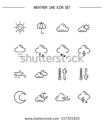 Weather flat icon set. Collection of high quality outline symbols for web design, mobile app. Vector thin line icons or logo of weather