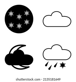Weather Flat Icon Set Isolated On White Background