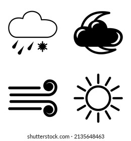Weather Flat Icon Set Isolated On White Background
