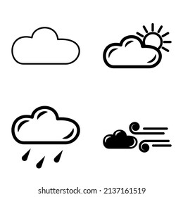 Weather Flat Icon Set Isolated On White Background