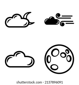 Weather Flat Icon Set Isolated On White Background