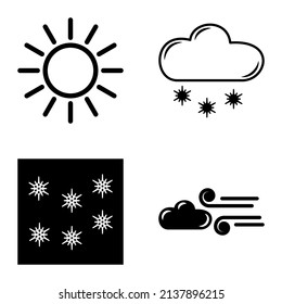 Weather Flat Icon Set Isolated On White Background