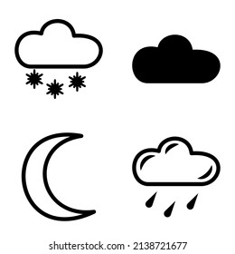 Weather Flat Icon Set Isolated On White Background