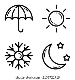 Icono Plano Del Clima Aislado En Fondo Blanco