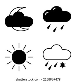 Weather Flat Icon Set Isolated On White Background