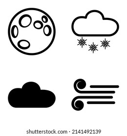 Weather Flat Icon Set Isolated On White Background