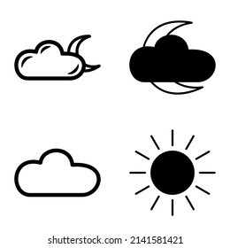 Weather Flat Icon Set Isolated On White Background