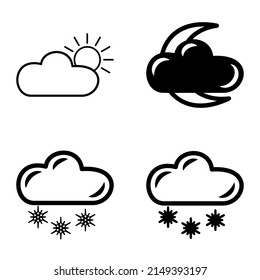 Weather Flat Icon Set Isolated On White Background