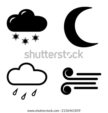 Weather Flat Icon Set Isolated On White Background