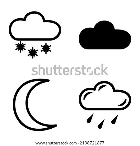 Weather Flat Icon Set Isolated On White Background