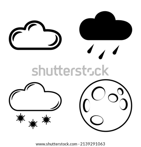 Weather Flat Icon Set Isolated On White Background