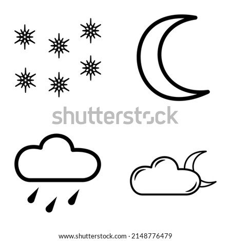 Weather Flat Icon Set Isolated On White Background