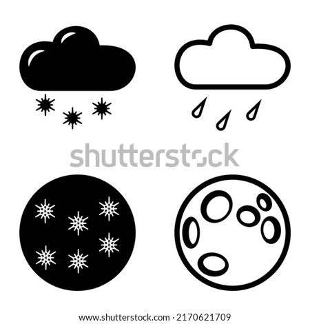 Weather Flat Icon Set Isolated On White Background