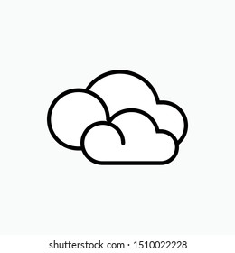 Weather Flat Icon : Very Cloudy - Vector, Sign and Symbol for Design, Presentation, Website or Apps Elements. 