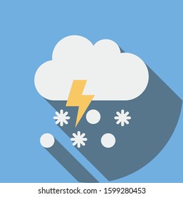 Weather Flat icons for cloud  & snowfall 
